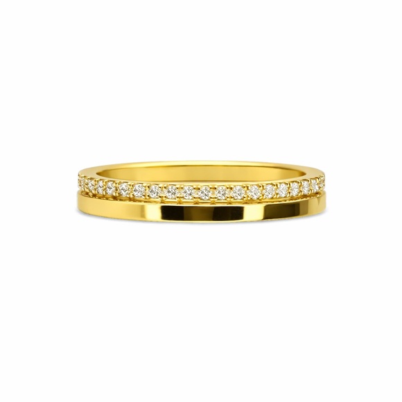 Venus and Vulcan Jewelry - Gold S925 Double Eternity & Solid Band